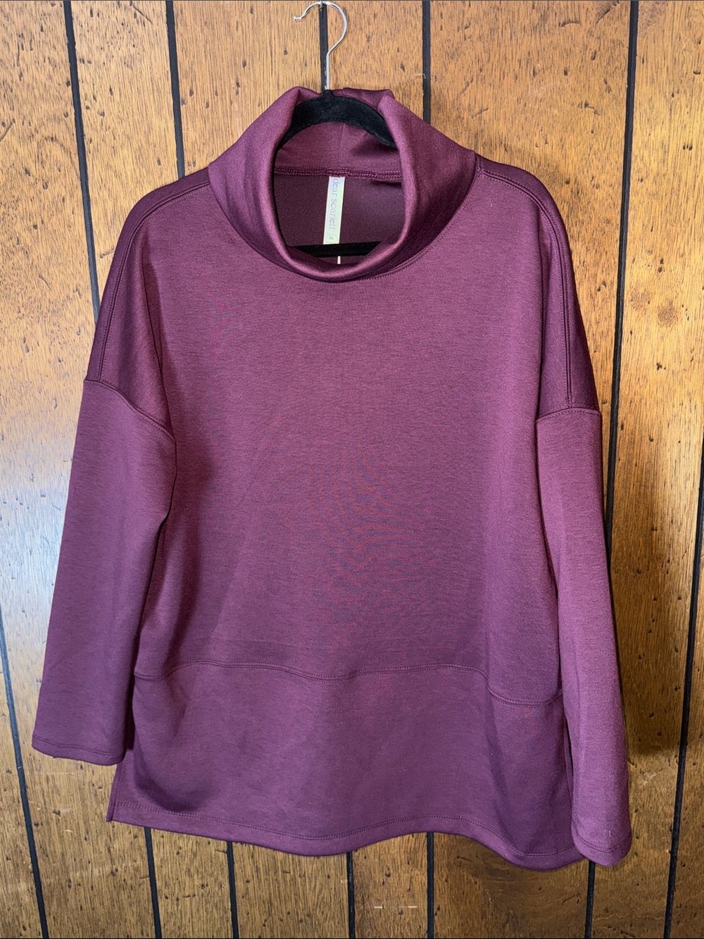 Relaxed Cowl Neck Sweater in Plum